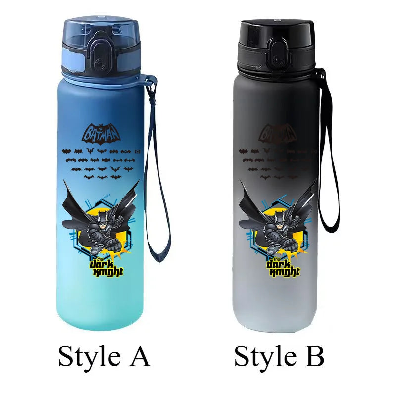 Tasse à eau portable de grande capacité avec impression de personnage Batman Dark Knight, dégradé, anti-fuite, pour les jeunes, les voyages en plein air