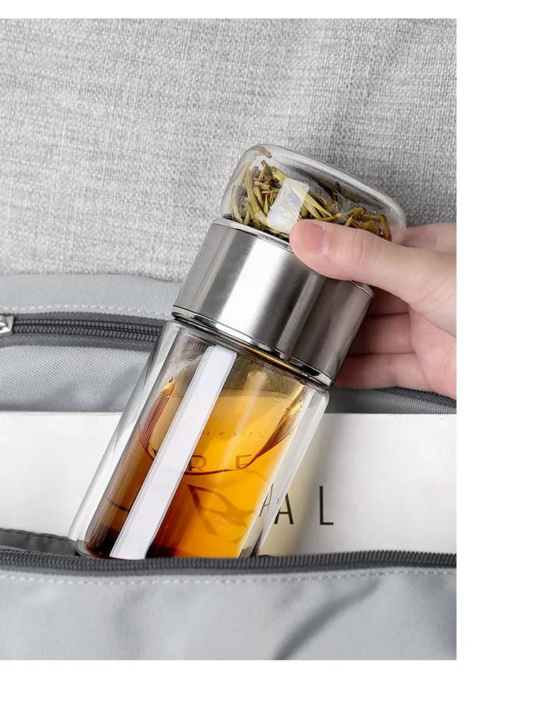 Tasse à Thé Portative en Verre Thermorésistant