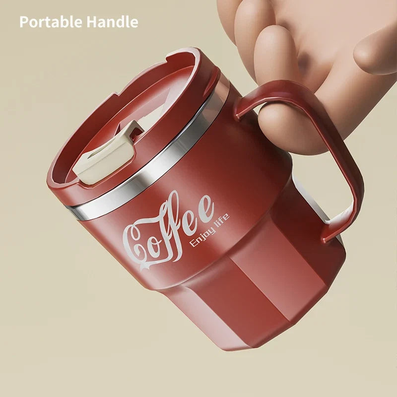 Mug à Café Isotherme en Inox 304 avec Poignée – Certifié Qualité Alimentaire FCM