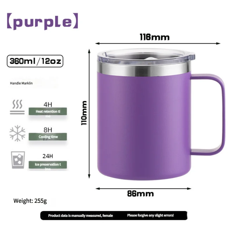 Kit Tasse à Maté Isotherme en Inox – Gobelet Yerba Mate Double Paroi avec Pailles et Couvercles / 350ml