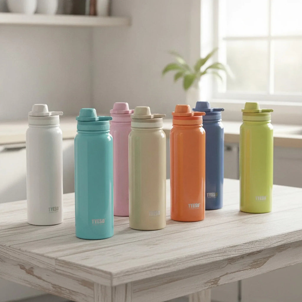 Bouteille isotherme TYESO pour voiture, gourde isolée, gobelet à eau pour les sports de plein air, les voyages, flacons sous vide, tasse thermique en acier inoxydable