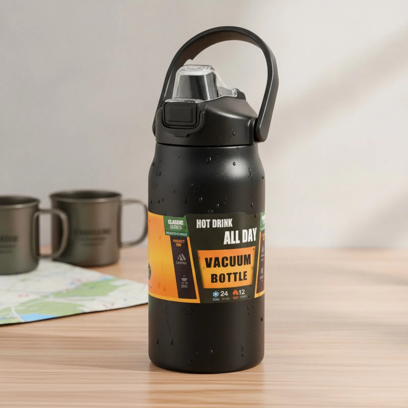 Thermos Acier Inoxydable avec Paille - 24h Chaud/Froid