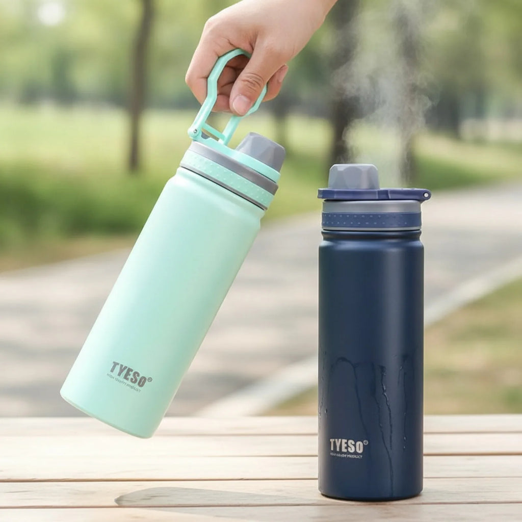 Bouteille isotherme TYESO 600/750ML en acier inoxydable, gourde de voyage, tasse thermique isolée, mug sport chaud et froid