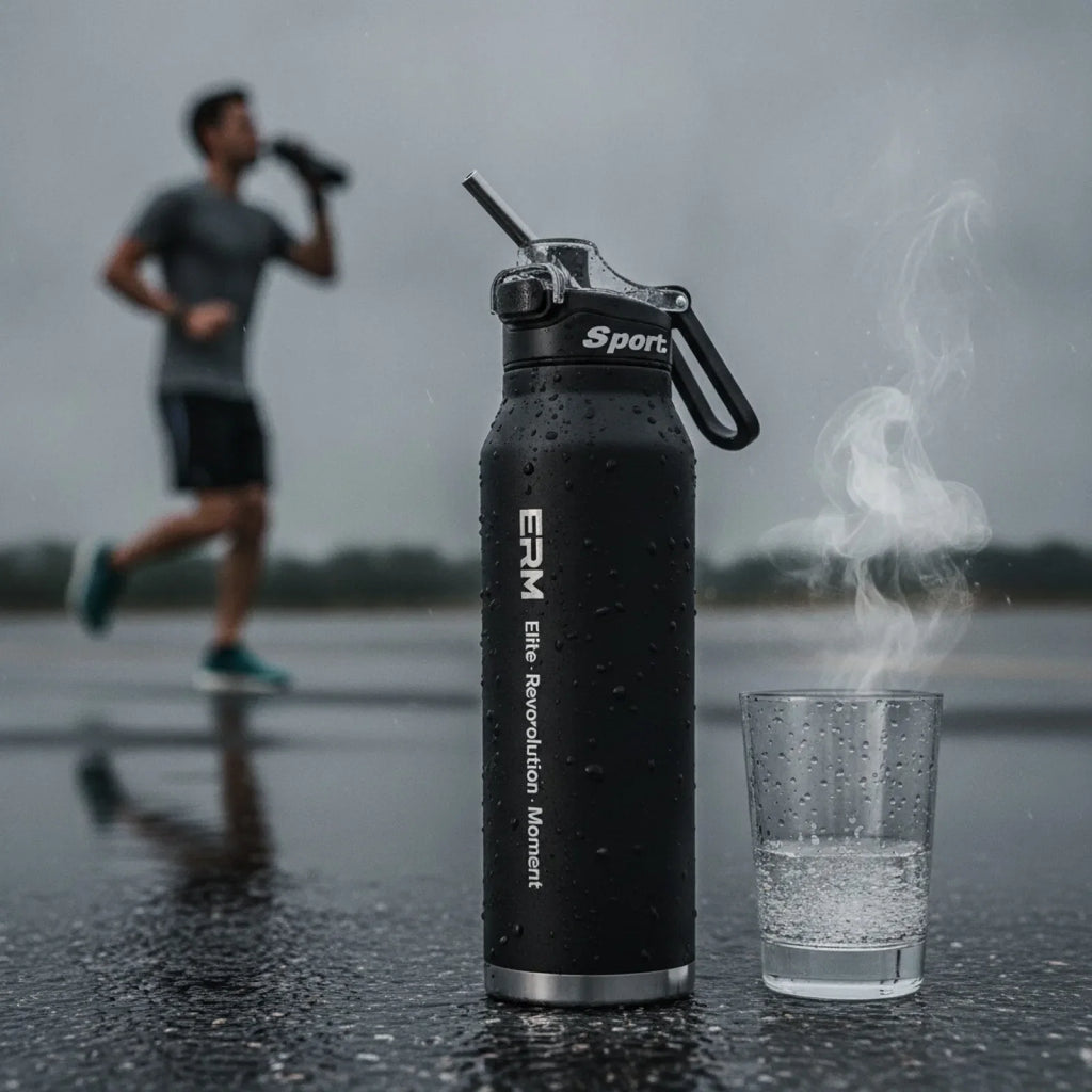 Gourde Isotherme Sport en Inox avec Poignée - Double Paroi Chaud/Froid