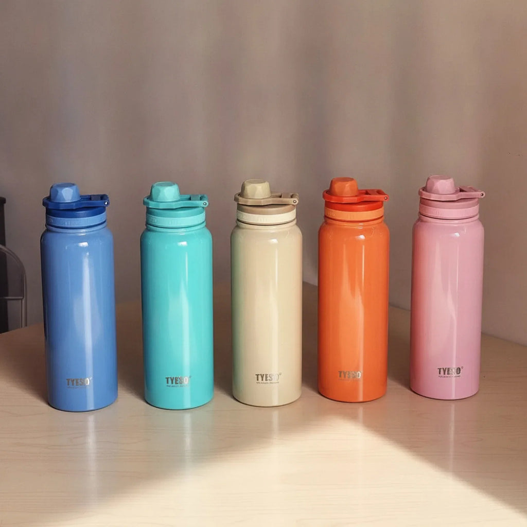 Bouteille isotherme TYESO pour voiture, gourde isolée, gobelet à eau pour les sports de plein air, les voyages, flacons sous vide, tasse thermique en acier inoxydable