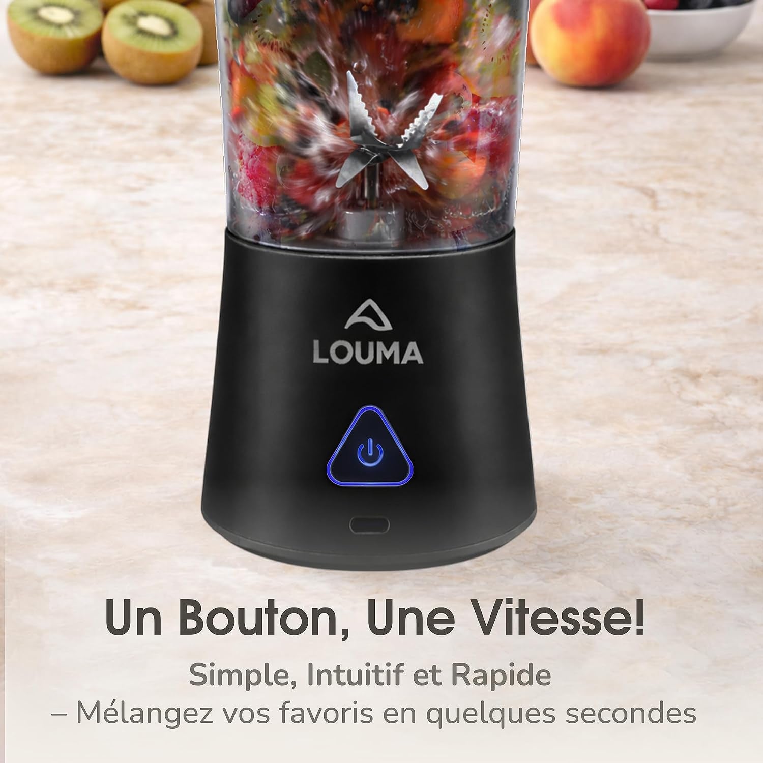 Blender Portable 650Ml  : Mixeur Smoothie USB, Sans Fil, 6 Lames