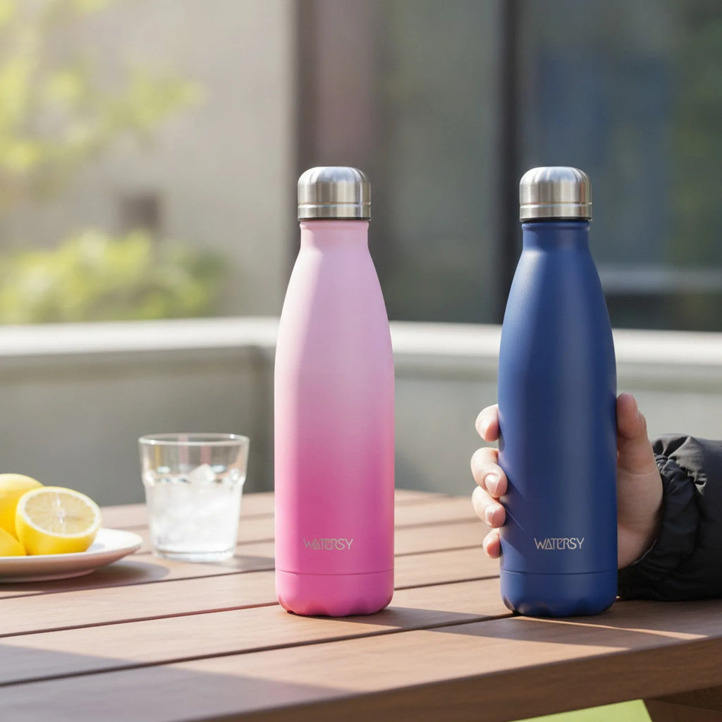 Gourde Isotherme Inox WATERSY 500ml – Bouteille de Sport Étanche Sans BPA
