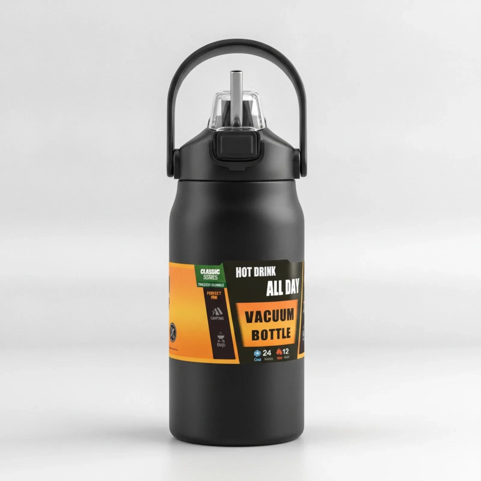 Thermos Acier Inoxydable avec Paille - 24h Chaud/Froid